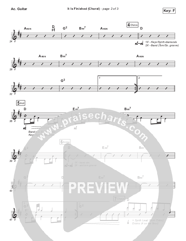 It Is Finished (Choral Anthem SATB) Acoustic Guitar (Passion / Melodie Malone / Arr. Luke Gambill)