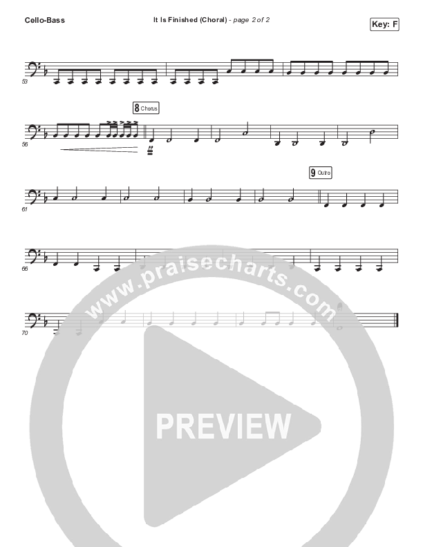 It Is Finished (Choral Anthem SATB) Cello/Bass (Passion / Melodie Malone / Arr. Luke Gambill)
