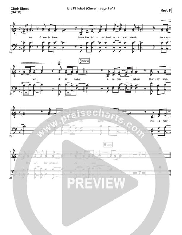 It Is Finished (Choral Anthem SATB) Choir Sheet (SATB) (Passion / Melodie Malone / Arr. Luke Gambill)