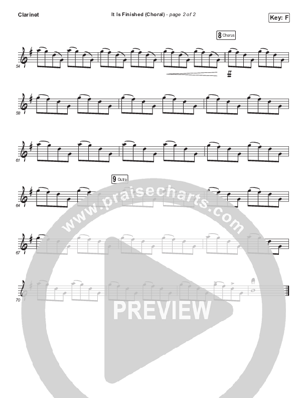 It Is Finished (Choral Anthem SATB) Clarinet (Passion / Melodie Malone / Arr. Luke Gambill)