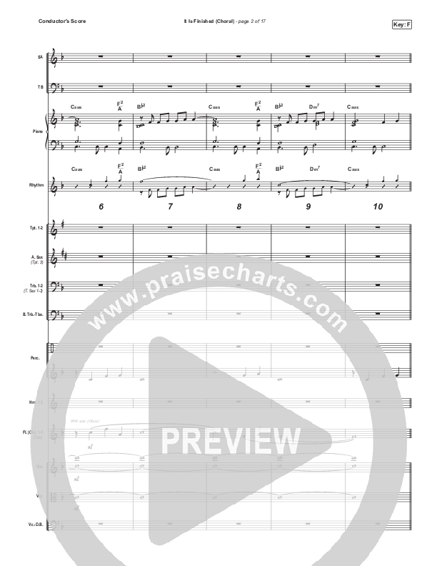 It Is Finished (Choral Anthem SATB) Conductor's Score (Passion / Melodie Malone / Arr. Luke Gambill)