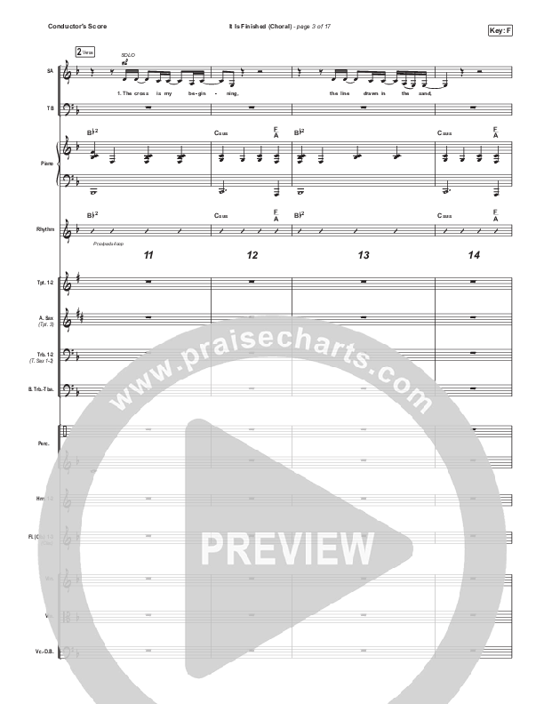 It Is Finished (Choral Anthem SATB) Conductor's Score (Passion / Melodie Malone / Arr. Luke Gambill)