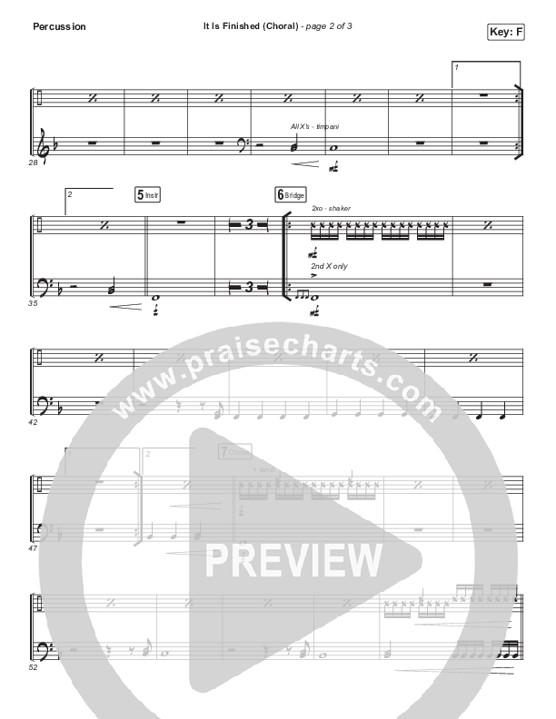 It Is Finished (Choral Anthem SATB) Percussion (Passion / Melodie Malone / Arr. Luke Gambill)