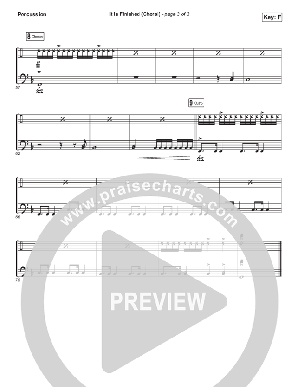 It Is Finished (Choral Anthem SATB) Percussion (Passion / Melodie Malone / Arr. Luke Gambill)