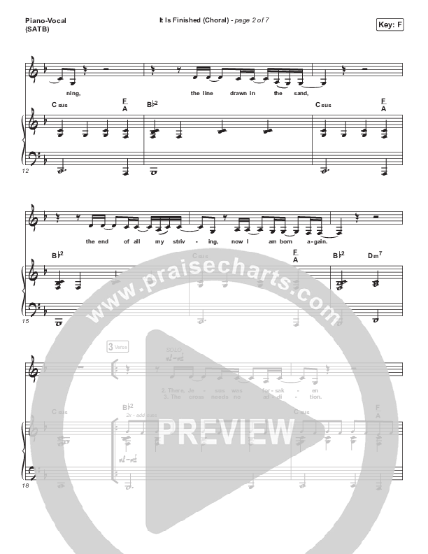 It Is Finished (Choral Anthem SATB) Piano/Vocal (SATB) (Passion / Melodie Malone / Arr. Luke Gambill)