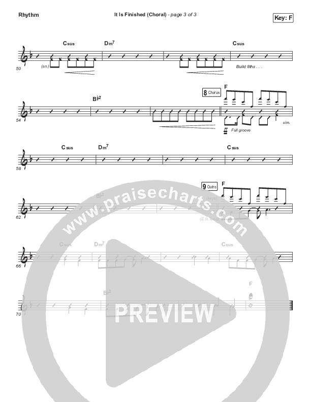 It Is Finished (Choral Anthem SATB) Rhythm Chart (Passion / Melodie Malone / Arr. Luke Gambill)
