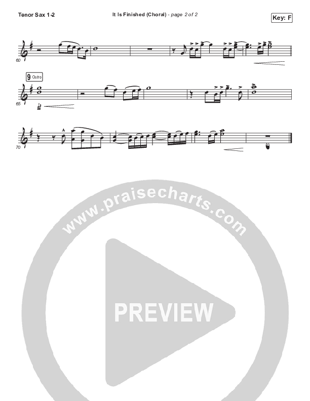 It Is Finished (Choral Anthem SATB) Tenor Sax 1/2 (Passion / Melodie Malone / Arr. Luke Gambill)