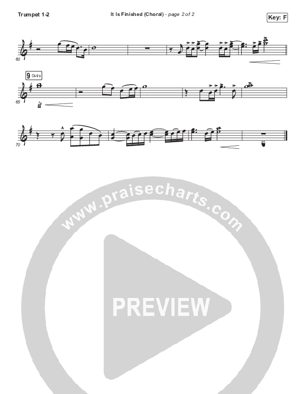 It Is Finished (Choral Anthem SATB) Trumpet 1,2 (Passion / Melodie Malone / Arr. Luke Gambill)