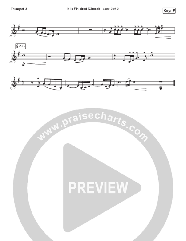 It Is Finished (Choral Anthem SATB) Trumpet 3 (Passion / Melodie Malone / Arr. Luke Gambill)