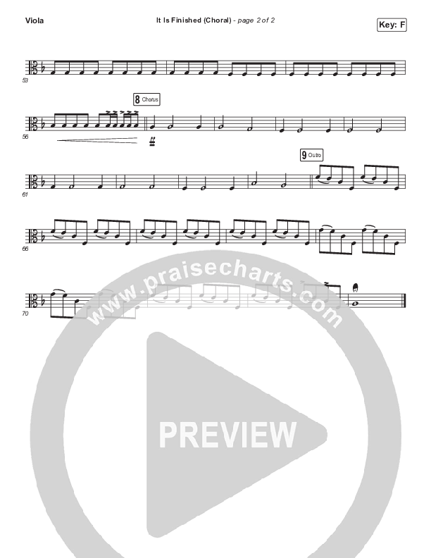It Is Finished (Choral Anthem SATB) Viola (Passion / Melodie Malone / Arr. Luke Gambill)