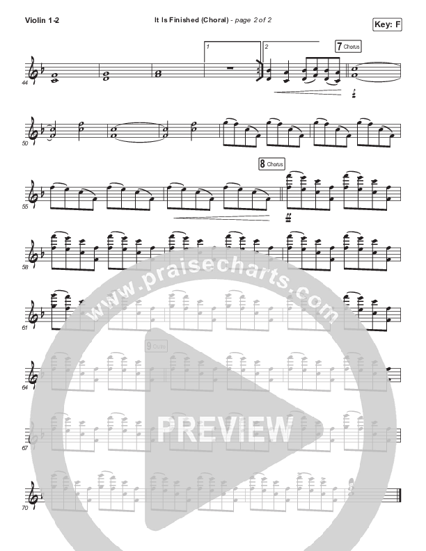 It Is Finished (Choral Anthem SATB) Violin 1/2 (Passion / Melodie Malone / Arr. Luke Gambill)
