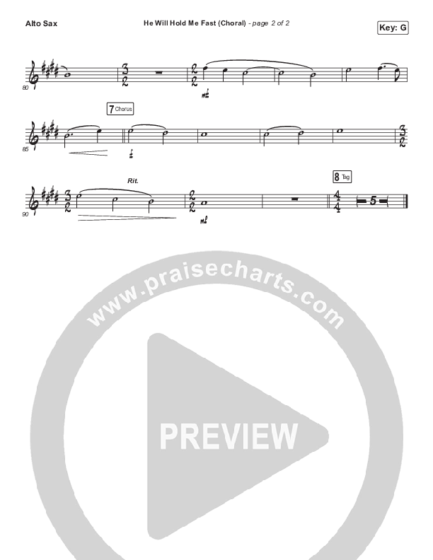 He Will Hold Me Fast (Choral Anthem SATB) Alto Sax (Keith & Kristyn Getty / Arr. Luke Gambill)