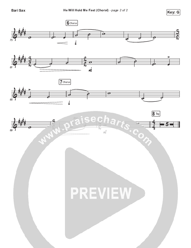 He Will Hold Me Fast (Choral Anthem SATB) Bari Sax (Keith & Kristyn Getty / Arr. Luke Gambill)