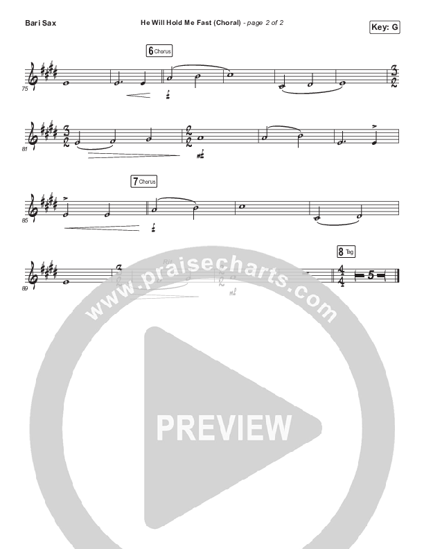 He Will Hold Me Fast (Choral Anthem SATB) Bari Sax (Keith & Kristyn Getty / Arr. Luke Gambill)