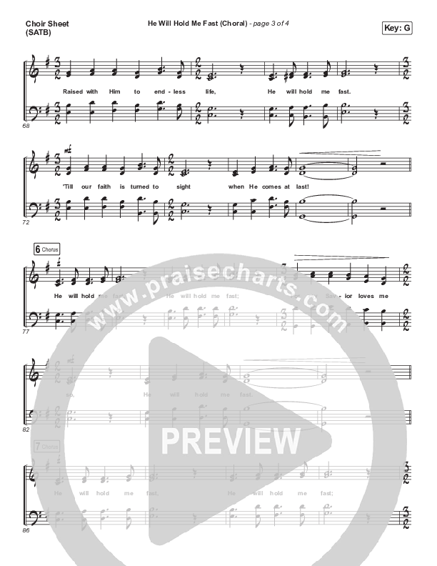 He Will Hold Me Fast (Choral Anthem SATB) Choir Sheet (SATB) (Keith & Kristyn Getty / Arr. Luke Gambill)