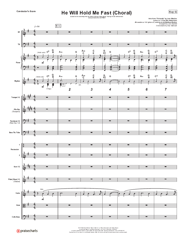 He Will Hold Me Fast (Choral Anthem SATB) Conductor's Score (Keith & Kristyn Getty / Arr. Luke Gambill)