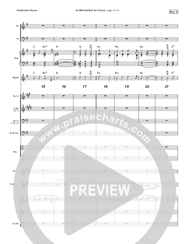 He Will Hold Me Fast (Choral Anthem SATB) Conductor's Score (Keith & Kristyn Getty / Arr. Luke Gambill)
