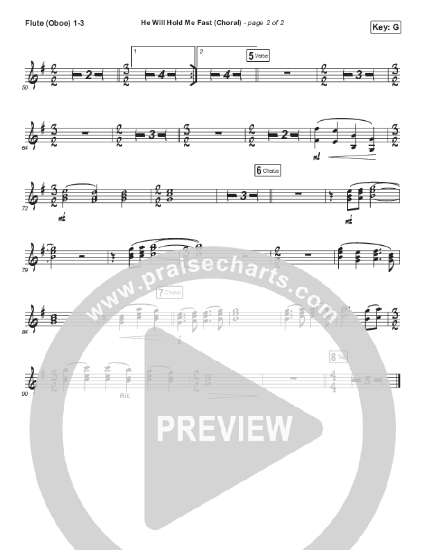 He Will Hold Me Fast (Choral Anthem SATB) Flute/Oboe 1/2/3 (Keith & Kristyn Getty / Arr. Luke Gambill)
