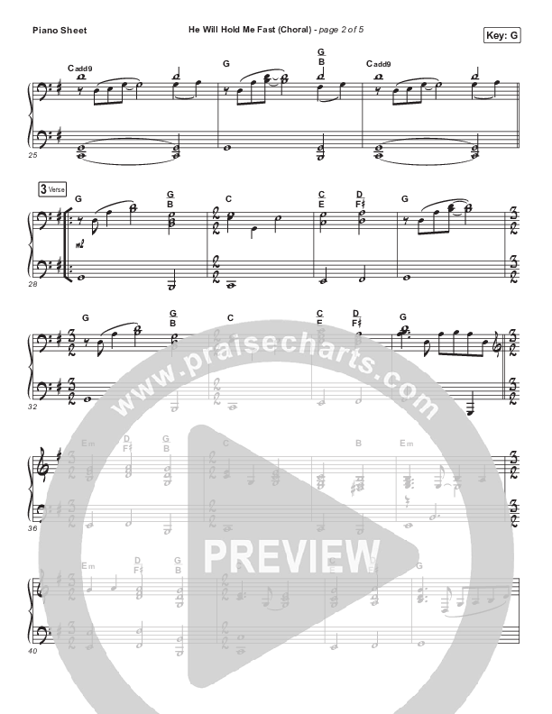 He Will Hold Me Fast (Choral Anthem SATB) Piano Sheet (Keith & Kristyn Getty / Arr. Luke Gambill)