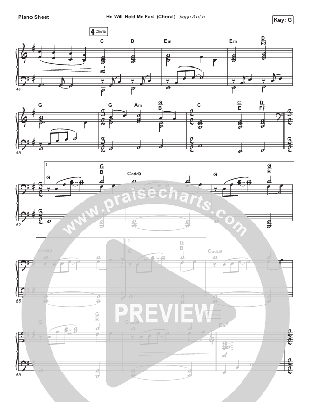 He Will Hold Me Fast (Choral Anthem SATB) Piano Sheet (Keith & Kristyn Getty / Arr. Luke Gambill)