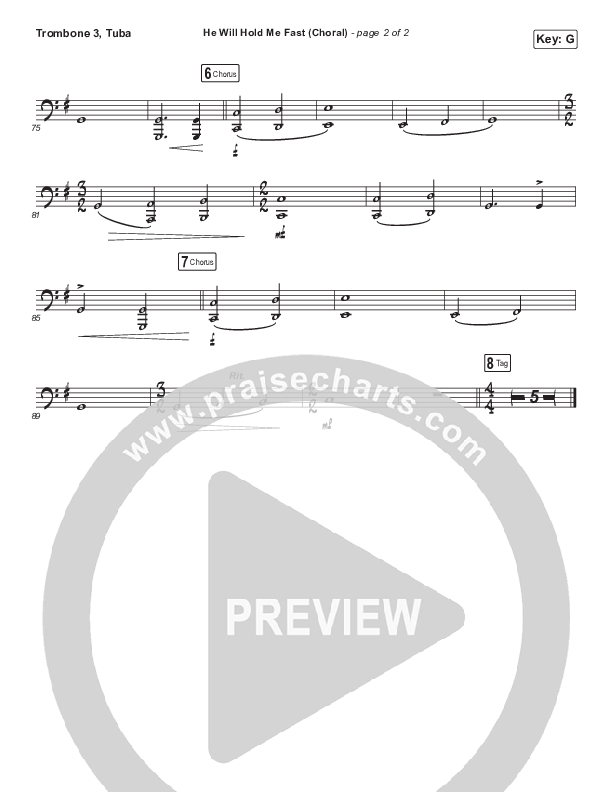 He Will Hold Me Fast (Choral Anthem SATB) Trombone 3/Tuba (Keith & Kristyn Getty / Arr. Luke Gambill)