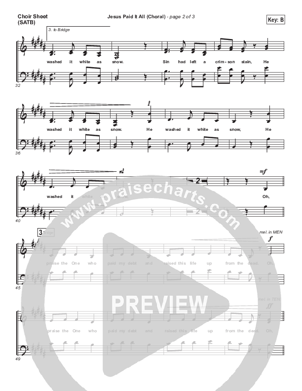 Jesus Paid It All (Choral Anthem SATB) Choir Sheet (SATB) (Passion / Kristian Stanfill / Arr. Luke Gambill)
