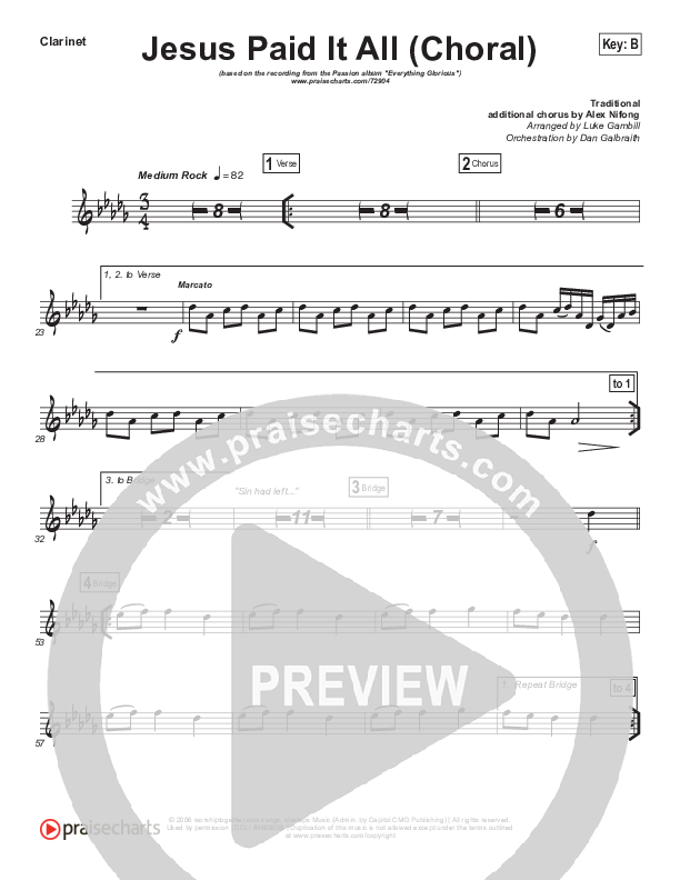 Jesus Paid It All (Choral Anthem SATB) Wind Pack (Passion / Kristian Stanfill / Arr. Luke Gambill)