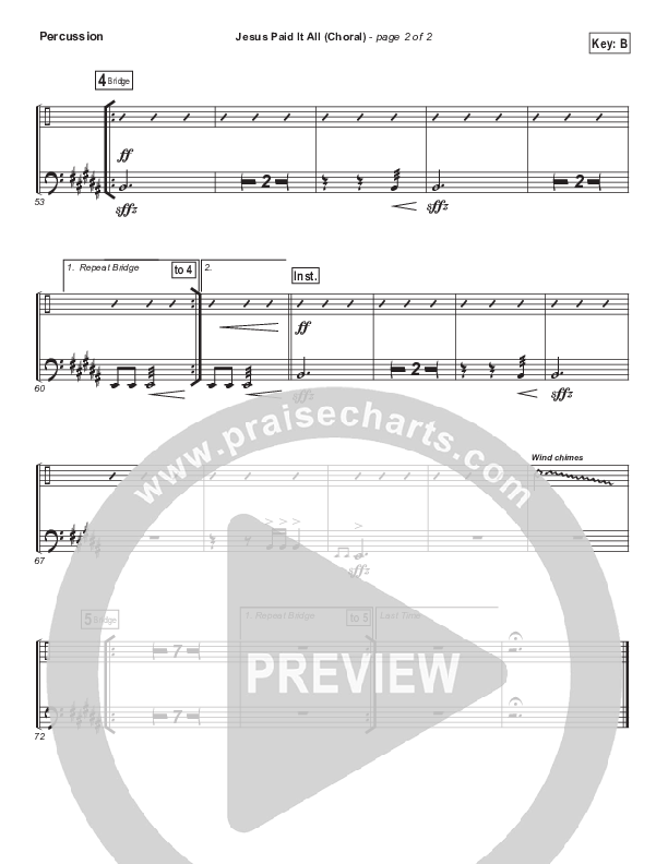 Jesus Paid It All (Choral Anthem SATB) Percussion (Passion / Kristian Stanfill / Arr. Luke Gambill)