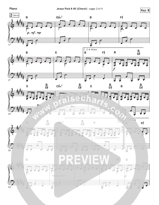 Jesus Paid It All (Choral Anthem SATB) Piano Sheet (Passion / Kristian Stanfill / Arr. Luke Gambill)