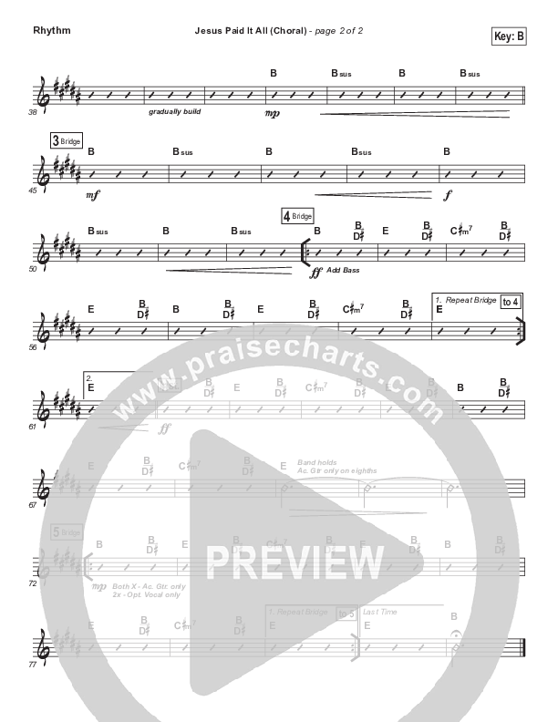 Jesus Paid It All (Choral Anthem SATB) Rhythm Chart (Passion / Kristian Stanfill / Arr. Luke Gambill)