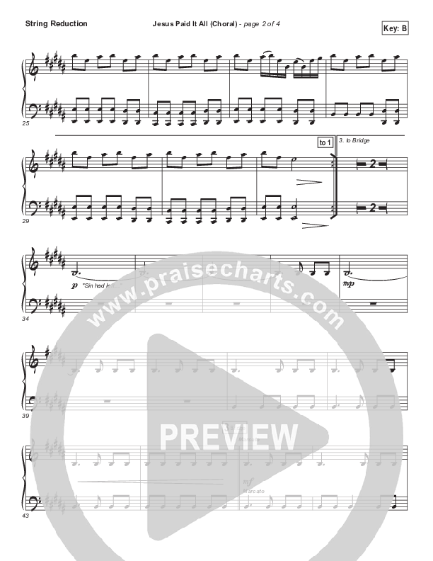 Jesus Paid It All (Choral Anthem SATB) String Pack (Passion / Kristian Stanfill / Arr. Luke Gambill)