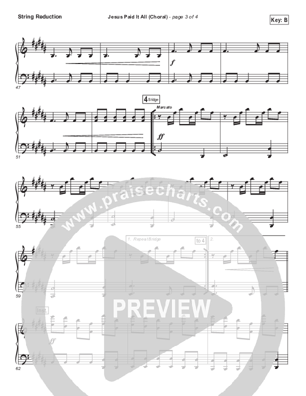 Jesus Paid It All (Choral Anthem SATB) String Pack (Passion / Kristian Stanfill / Arr. Luke Gambill)