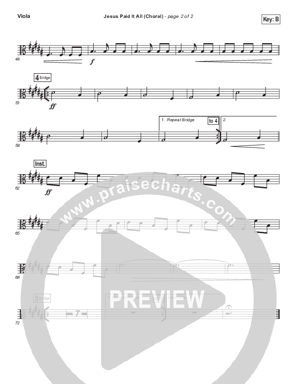 Jesus Paid It All (Choral Anthem SATB) Viola (Passion / Kristian Stanfill / Arr. Luke Gambill)