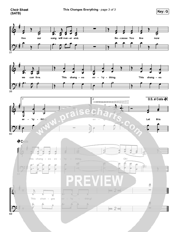 This Changes Everything Choir Sheet (SATB) (Jon Egan)