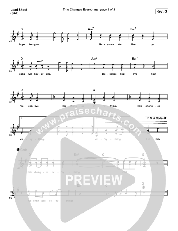 This Changes Everything Lead Sheet (SAT) (Jon Egan)