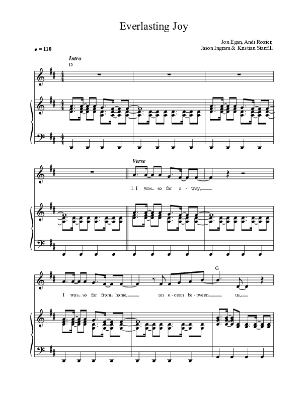 Everlasting Joy Piano/Vocal (Jon Egan)