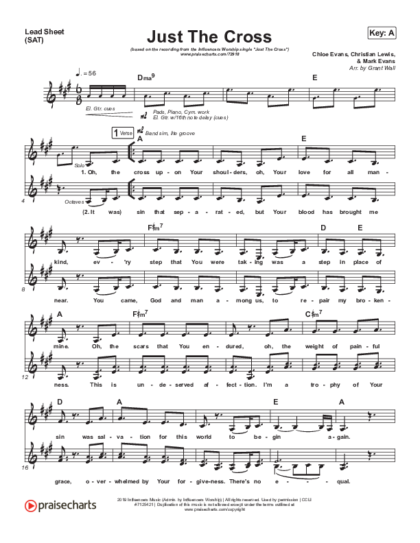 Just The Cross Lead Sheet (SAT) (Futures)