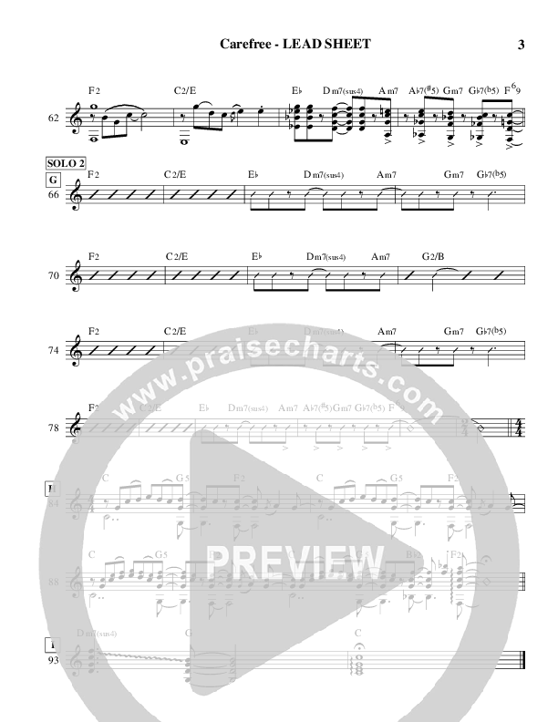 Carefree (Instrumental) Lead Sheet (Ric Flauding)