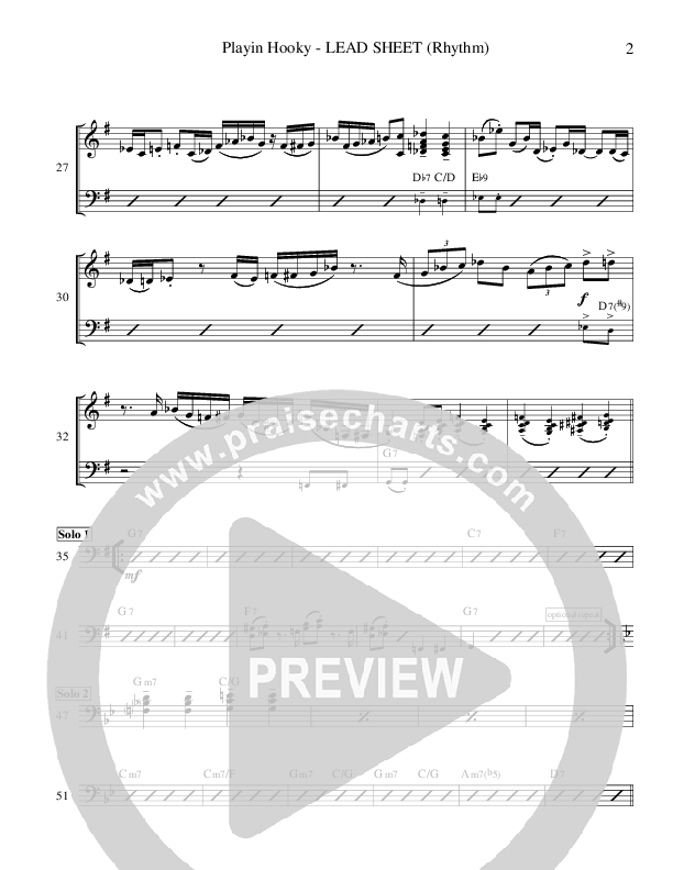 Playin Hooky (Instrumental) Lead Sheet (Ric Flauding)