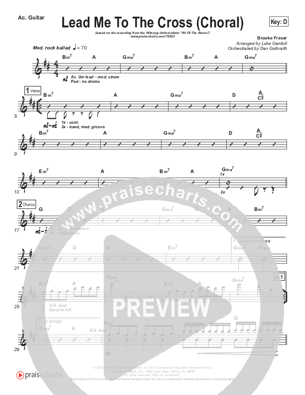 Lead Me To The Cross (Choral Anthem SATB) Rhythm Chart (Hillsong UNITED / Arr. Luke Gambill)