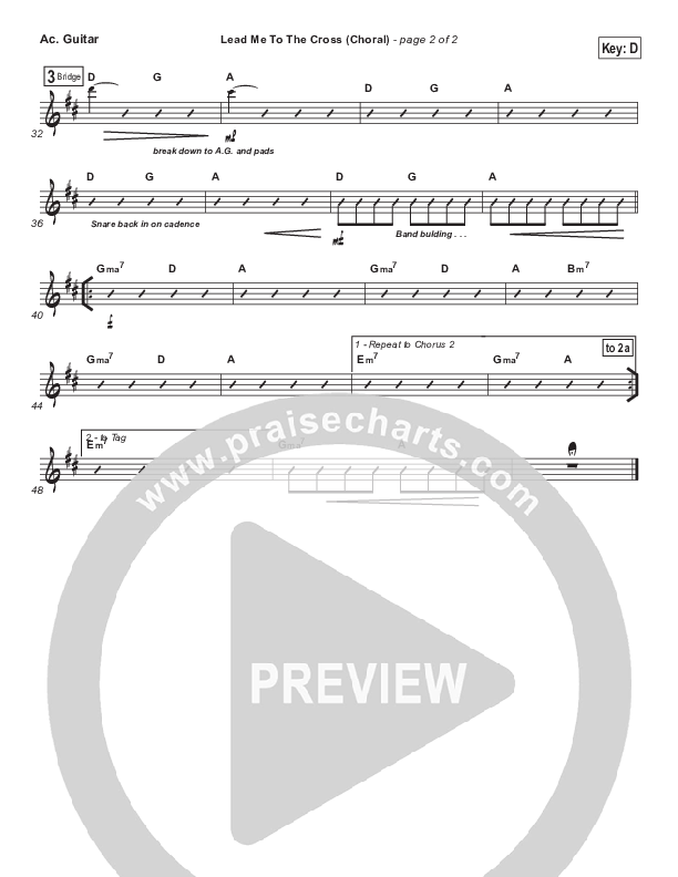 Lead Me To The Cross (Choral Anthem SATB) Acoustic Guitar (Hillsong UNITED / Arr. Luke Gambill)