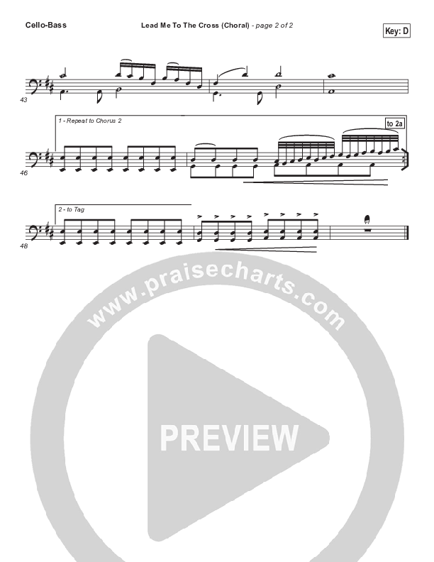 Lead Me To The Cross (Choral Anthem SATB) Cello/Bass (Hillsong UNITED / Arr. Luke Gambill)