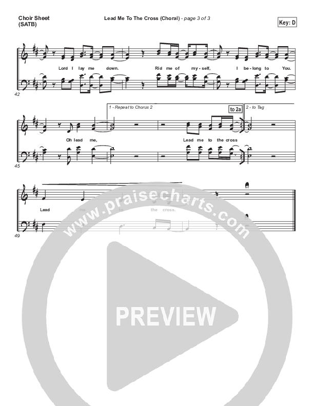 Lead Me To The Cross (Choral Anthem SATB) Choir Vocals (SATB) (Hillsong UNITED / Arr. Luke Gambill)