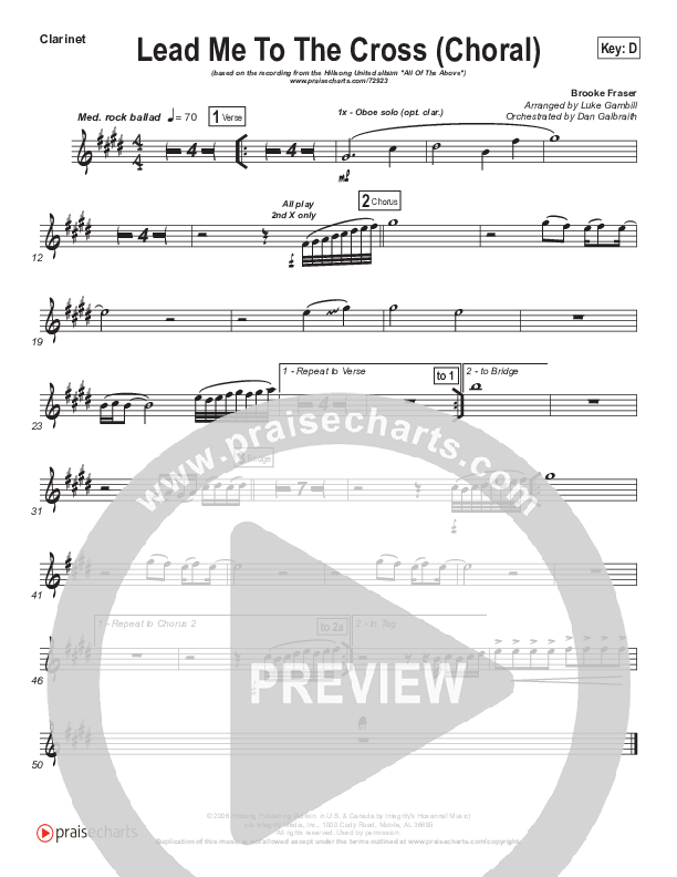 Lead Me To The Cross (Choral Anthem SATB) Wind Pack (Hillsong UNITED / Arr. Luke Gambill)