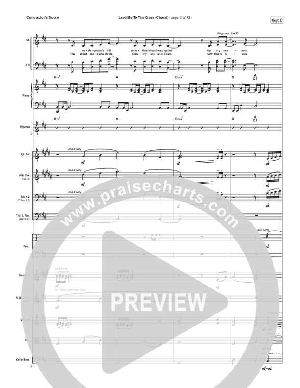 Lead Me To The Cross (Choral Anthem SATB) Conductor's Score (Hillsong UNITED / Arr. Luke Gambill)