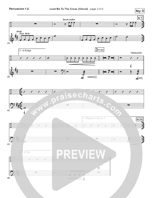 Lead Me To The Cross (Choral Anthem SATB) Percussion (Hillsong UNITED / Arr. Luke Gambill)