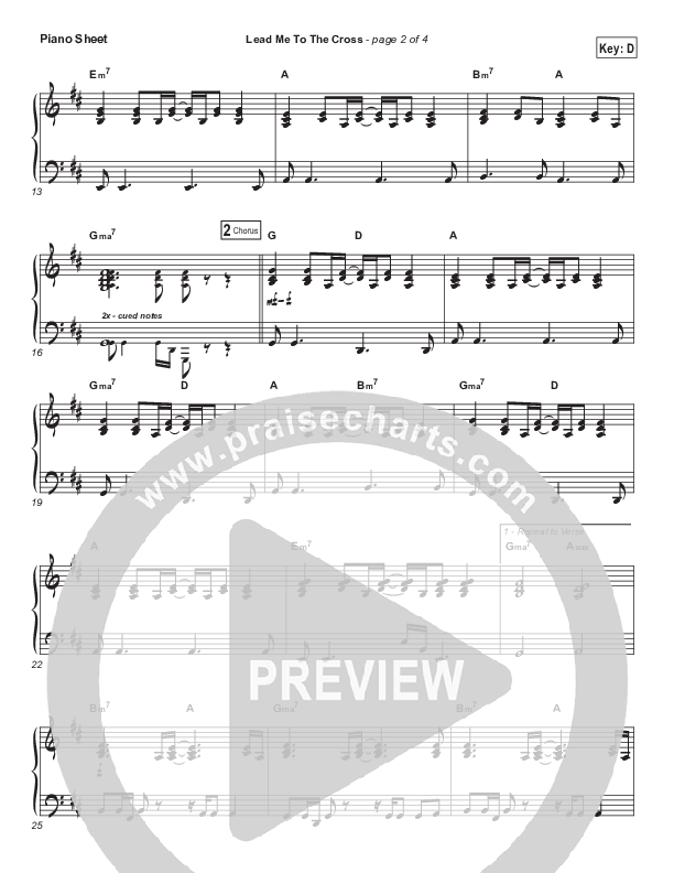 Lead Me To The Cross (Choral Anthem SATB) Piano Sheet (Hillsong UNITED / Arr. Luke Gambill)