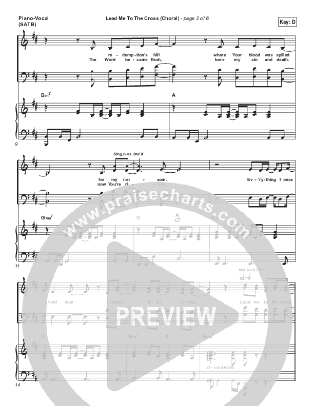 Lead Me To The Cross (Choral Anthem SATB) Piano/Vocal Pack (Hillsong UNITED / Arr. Luke Gambill)