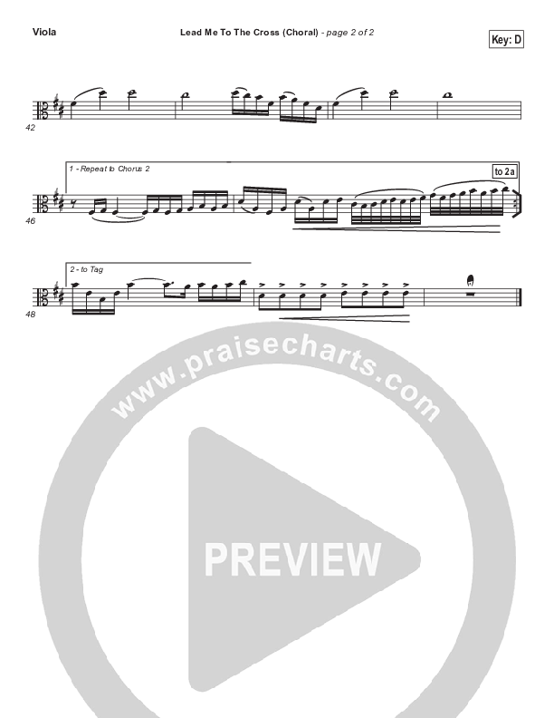 Lead Me To The Cross (Choral Anthem SATB) Viola (Hillsong UNITED / Arr. Luke Gambill)