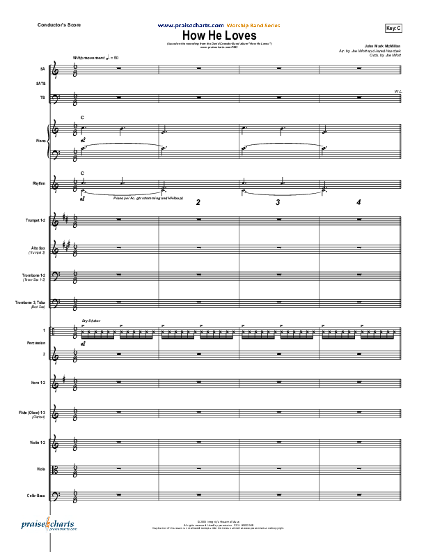 How He Loves (Radio) Conductor's Score (David Crowder)